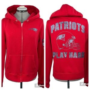 PINK Victoria’s Secret New England Patriots Play Hard Full Zip Hoodie Jacket